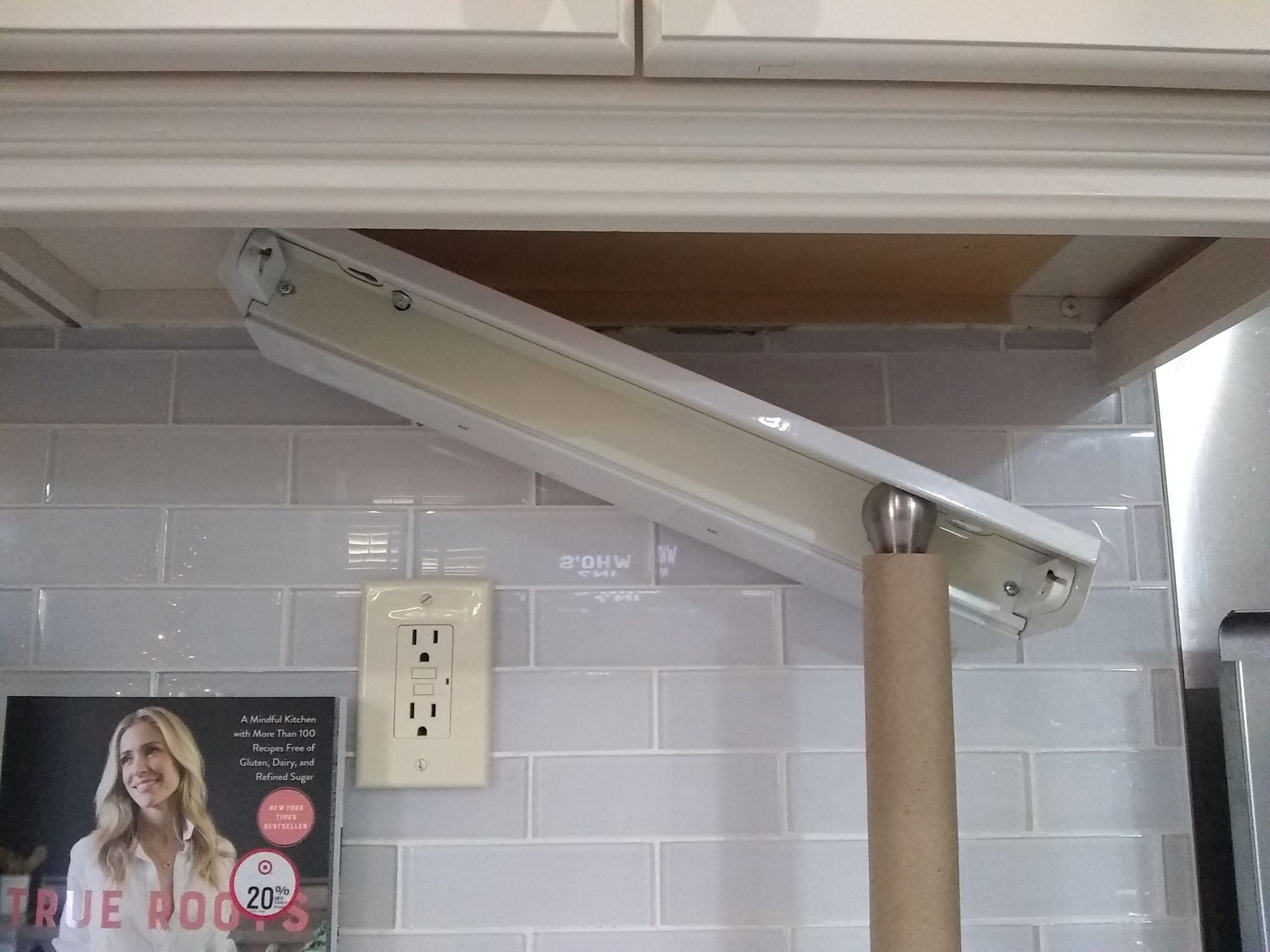 Atlanta Pro Repairs — under-cabinet LED light bar mounted over a kitchen subway-tile backsplash